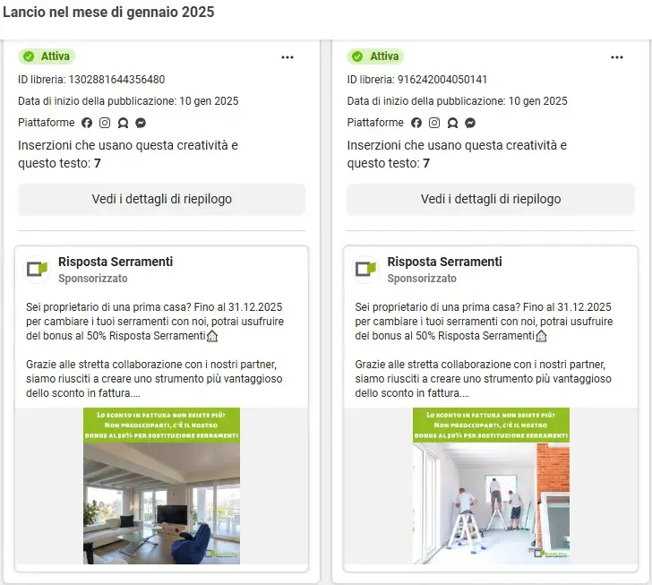 Sponsorizzazioni Social Risposta Serramenti